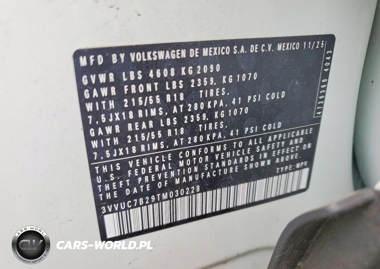 2026 Volkswagen Taos Se VIN:3VVUC7B29TM030228 - 13