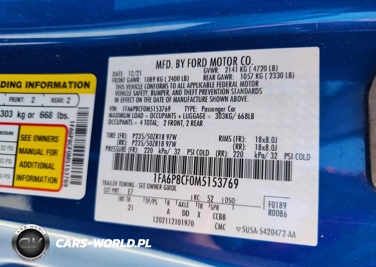 2021 Ford Mustang Gt VIN:1FA6P8CF0M5153769 - 12