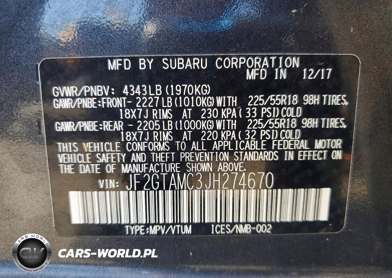 2018 Subaru Crosstrek 2.0I Limited VIN:JF2GTAMC3JH274670 - 13