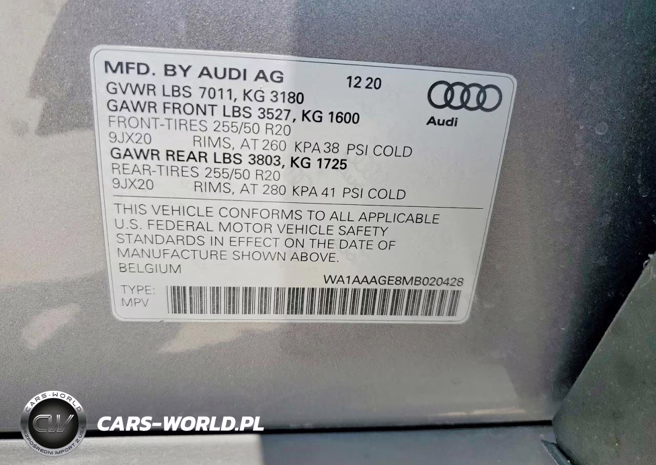 2021 Audi E-Tron Premium VIN:WA1AAAGE8MB020428 - 12