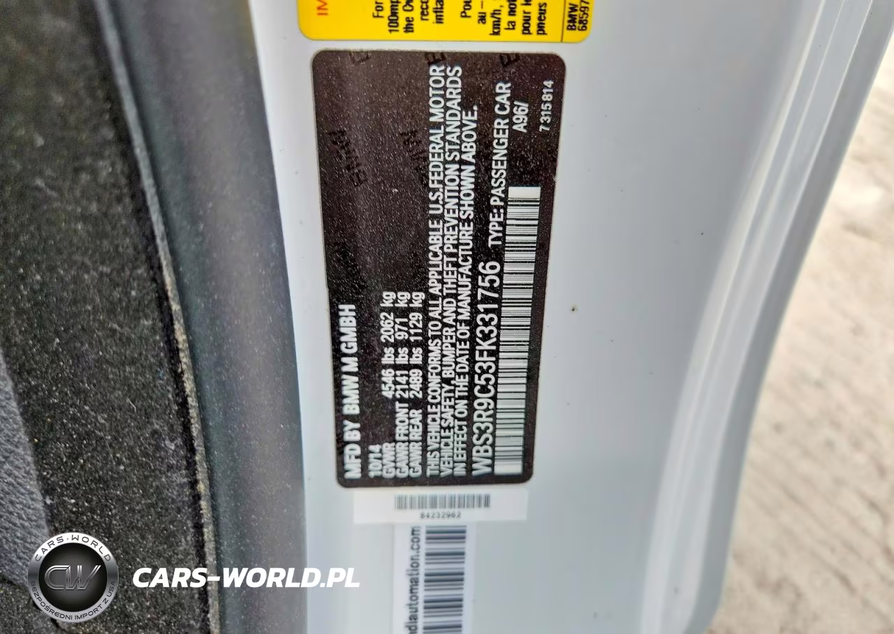 2015 BMW M4 VIN:WBS3R9C53FK331756 - 12