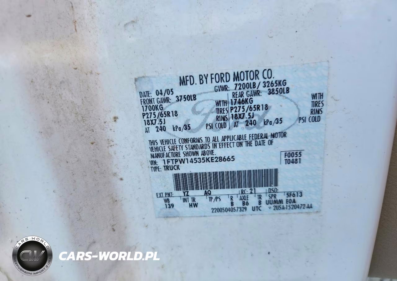 2005 Ford F150 Supercrew VIN:1FTPW14535KE28665 - 12