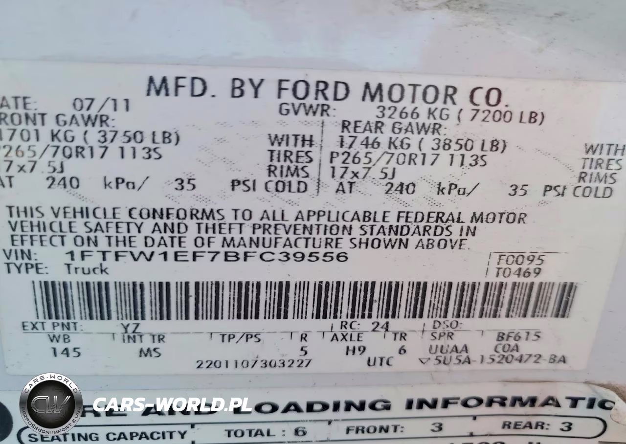2011 Ford F150 Supercrew VIN:1FTFW1EF7BFC39556 - 12