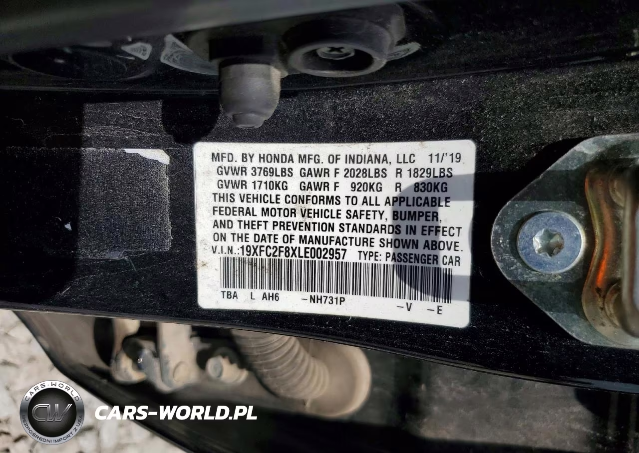 2020 Honda Civic Sport VIN:19XFC2F8XLE002957 - 12