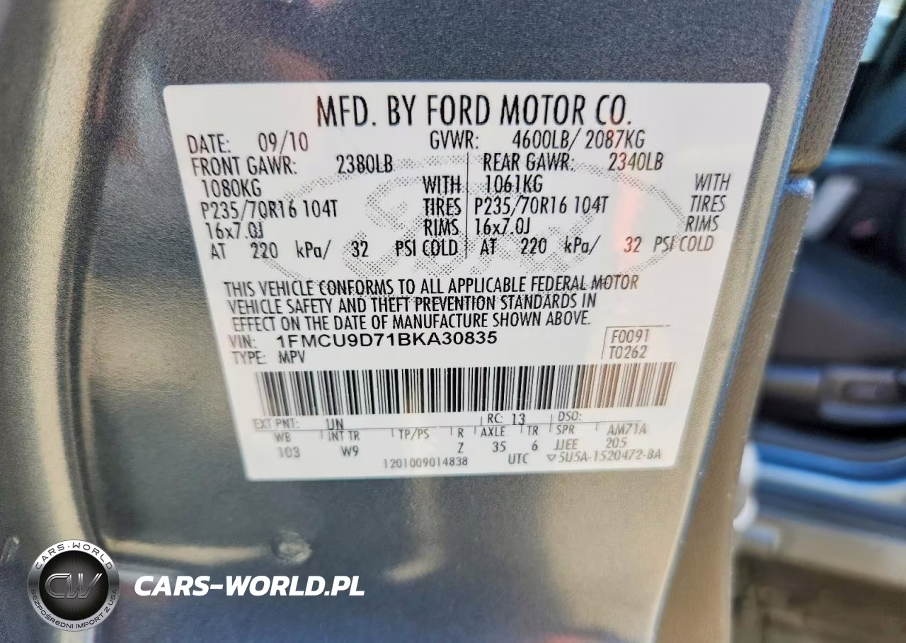 2011 Ford Escape Xlt VIN:1FMCU9D71BKA30835 - 13