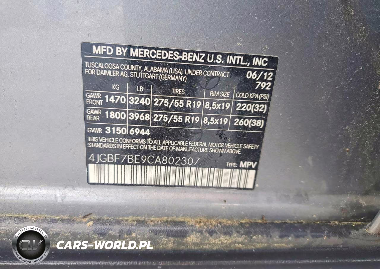 2012 Mercedes-Benz Gl 450 4Matic VIN:4JGBF7BE9CA802307 - 13