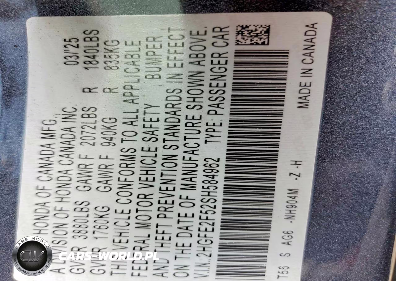 2025 Honda Civic Sport VIN:2HGFE2F52SH584962 - 12