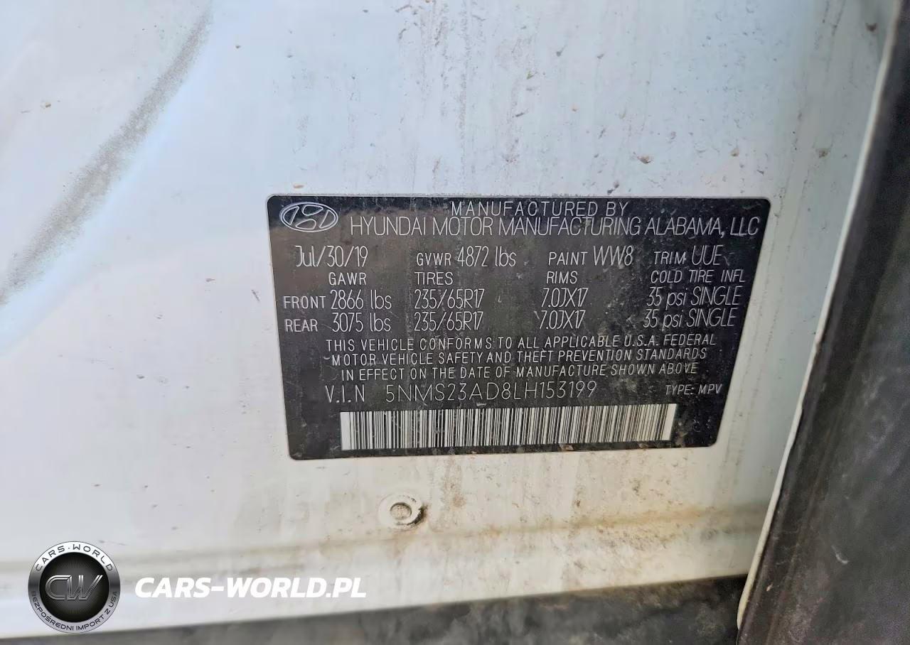 2020 Hyundai Santa Fe Se VIN:5NMS23AD8LH153199 - 12