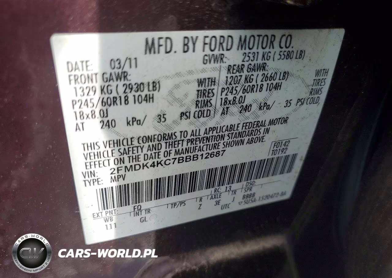 2011 Ford Edge Limited VIN:2FMDK4KC7BBB12687 - 13