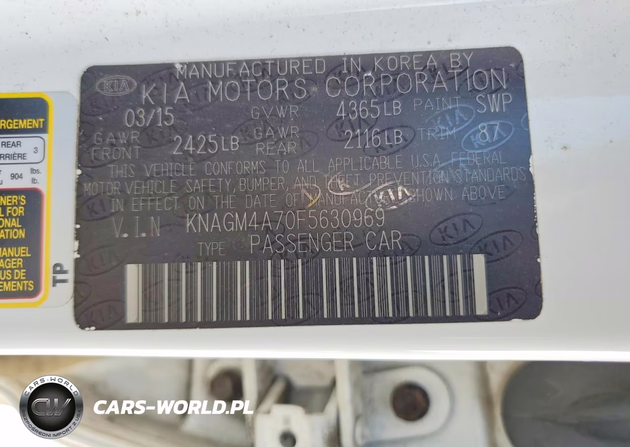 2015 Kia Optima Lx VIN:KNAGM4A70F5630969 - 13