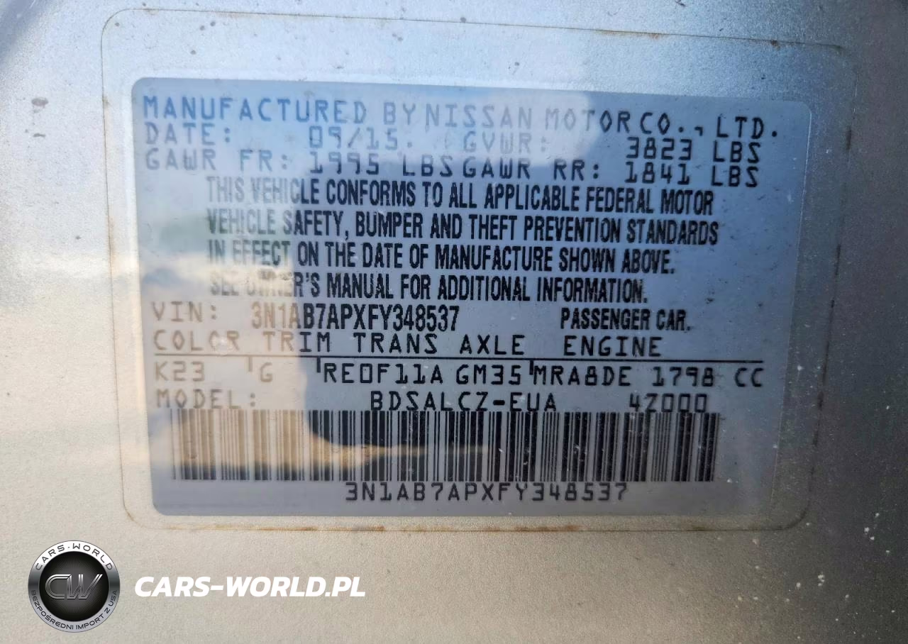 2015 Nissan Sentra S VIN:3N1AB7APXFY348537 - 12