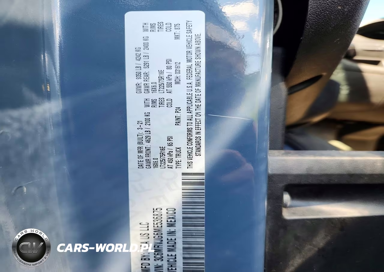 2021 Ram Promaster 3500 Delivery Van VIN:3C6MRVJG6ME536875 - 14