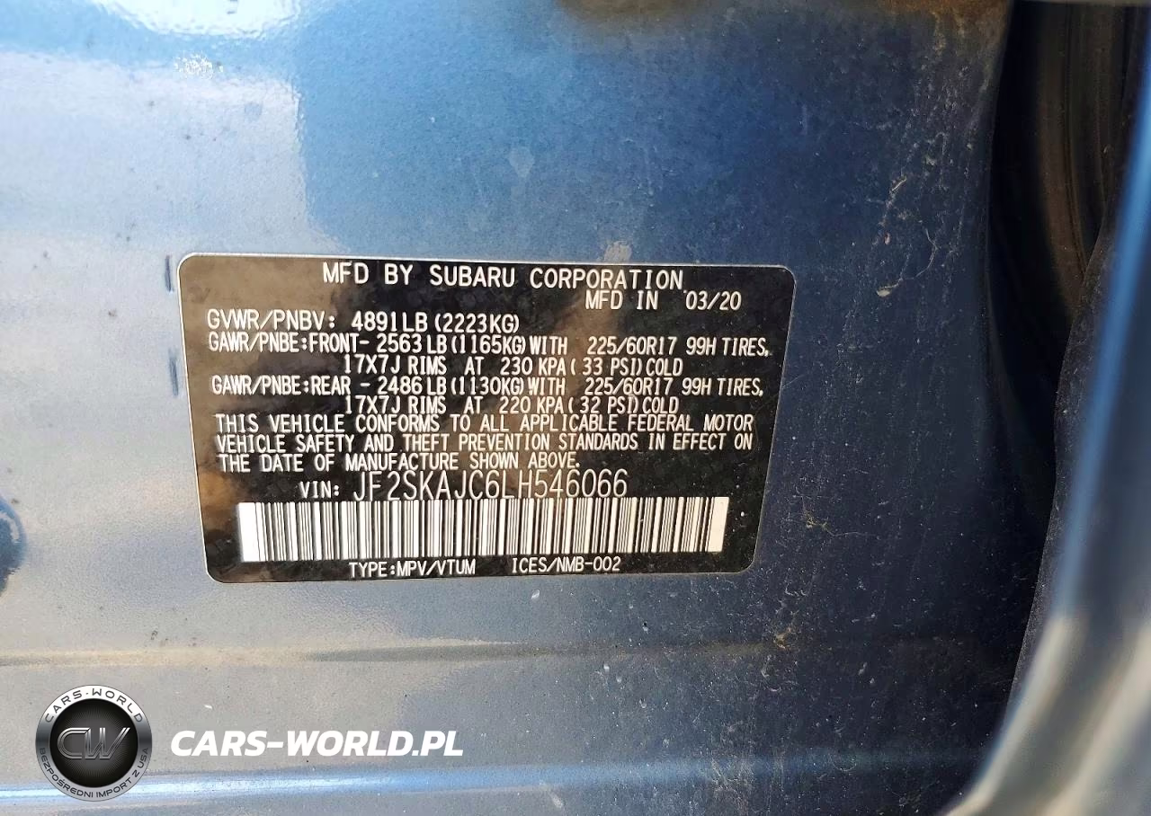 2020 Subaru Forester Premium VIN:JF2SKAJC6LH546066 - 12