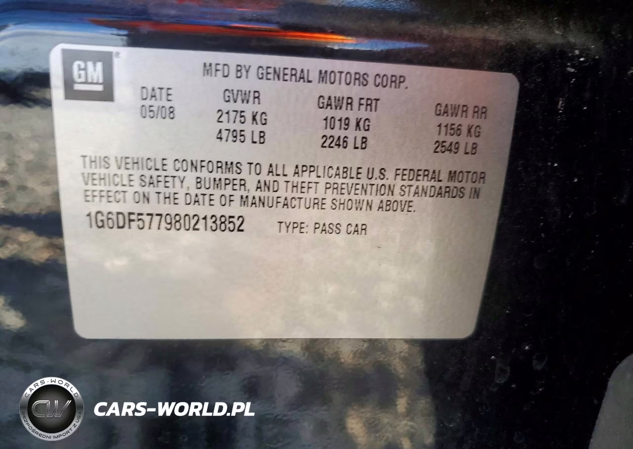 2008 Cadillac Cts VIN:1G6DF577980213852 - 12