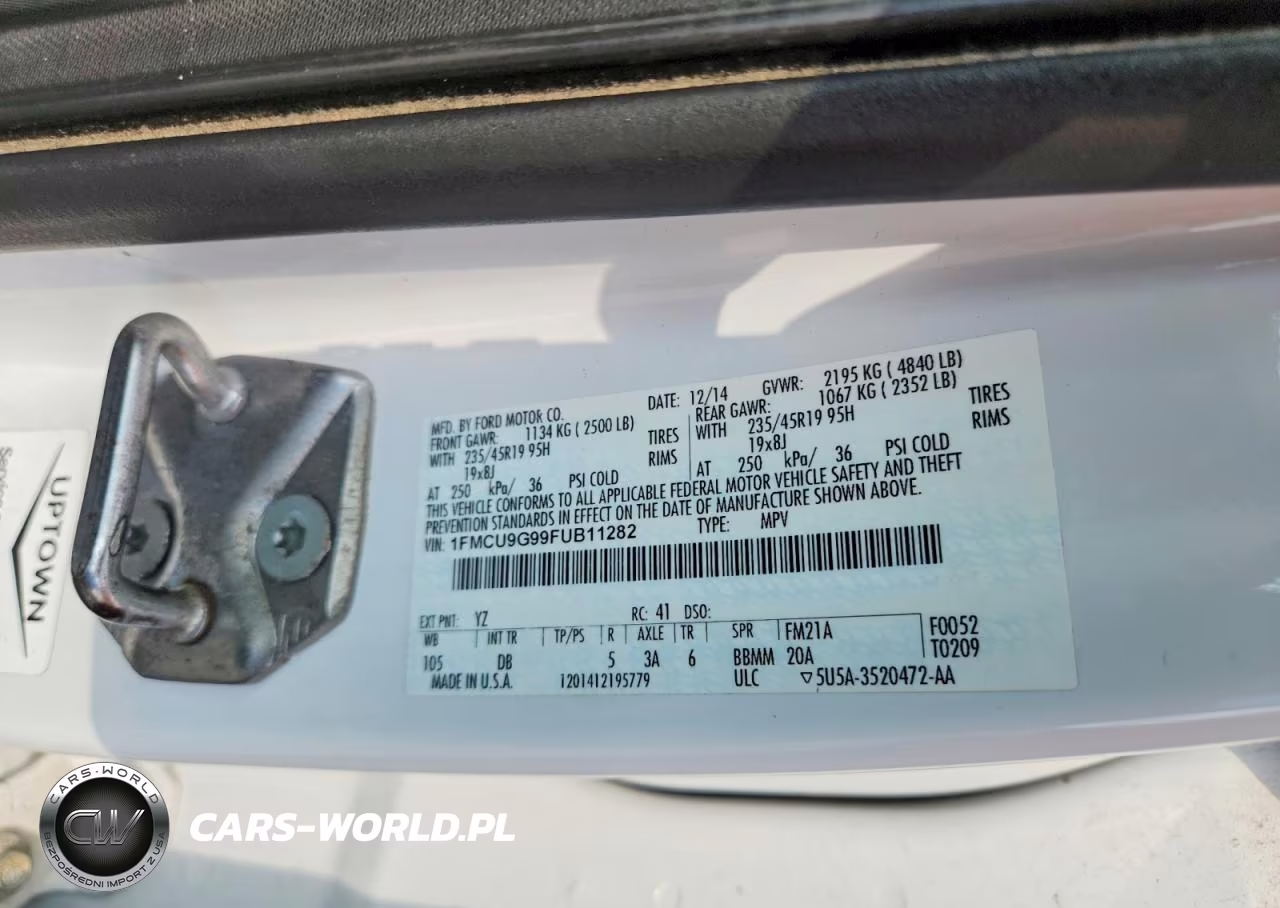2015 Ford Escape Se VIN:1FMCU9G99FUB11282 - 13