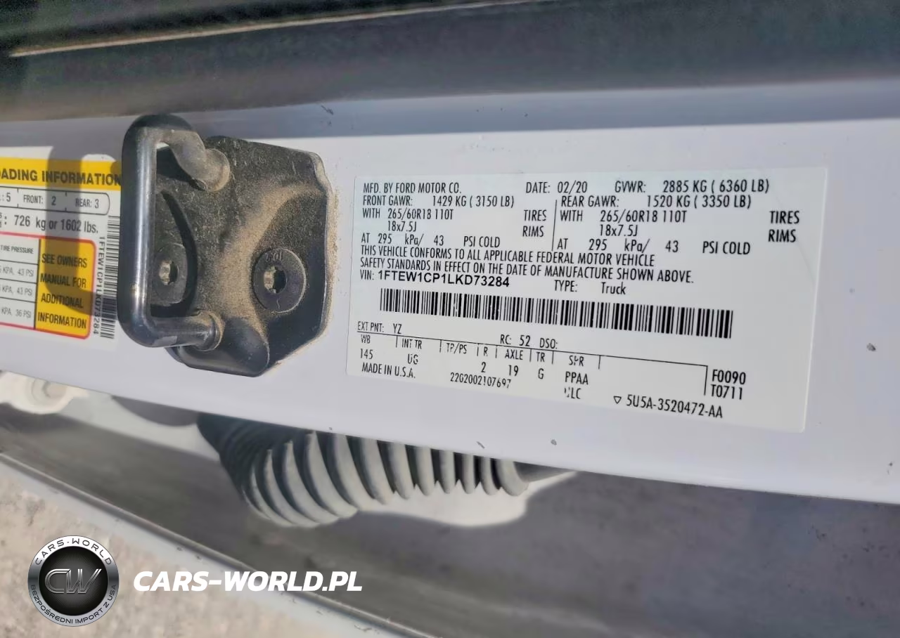 2020 Ford F150 Supercrew VIN:1FTEW1CP1LKD73284 - 12