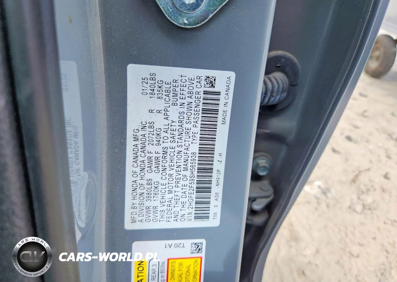 2025 Honda Civic Sport VIN:2HGFE2F59SH565938 - 12