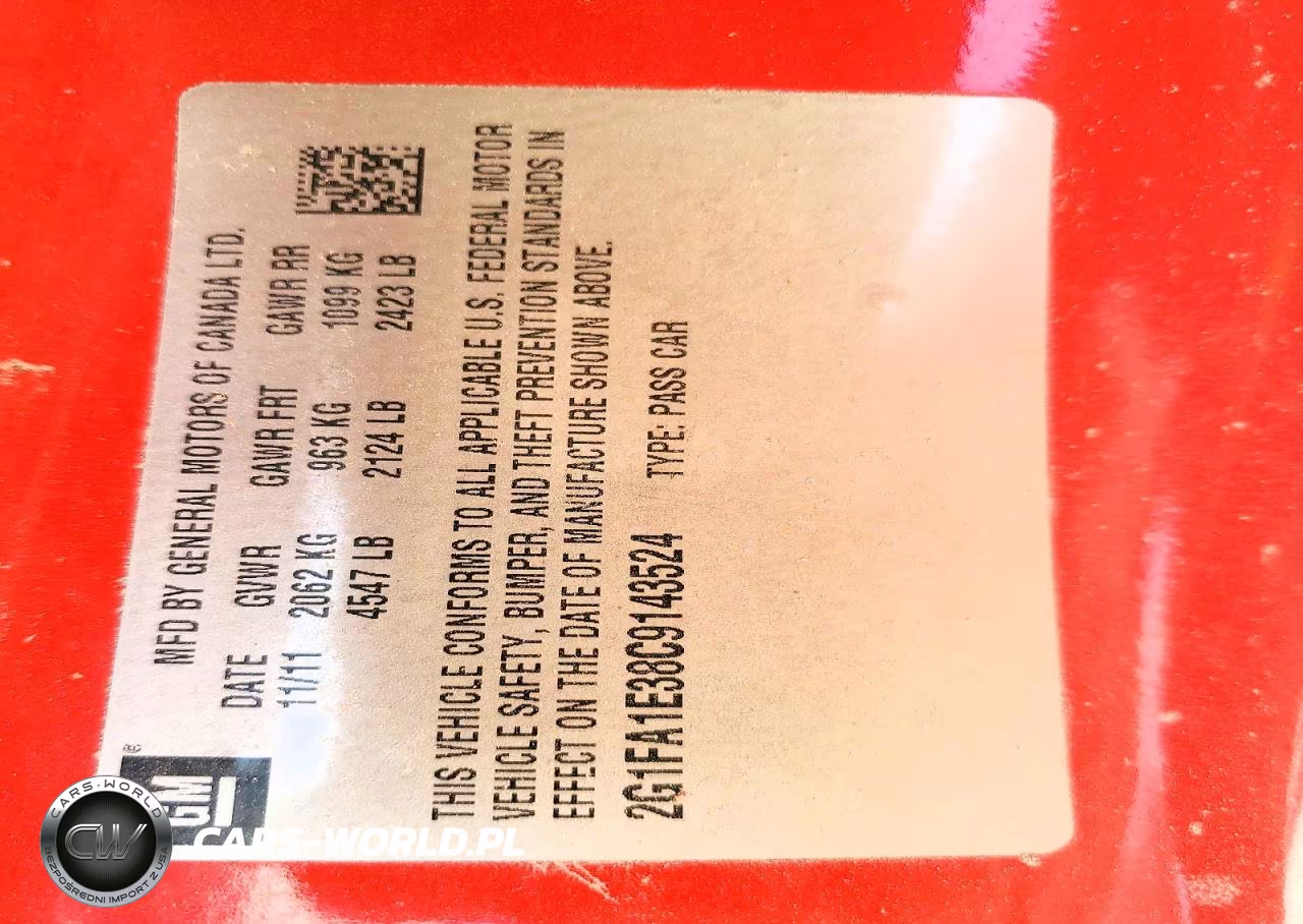 2012 Chevrolet Camaro Ls VIN:2G1FA1E38C9143524 - 13