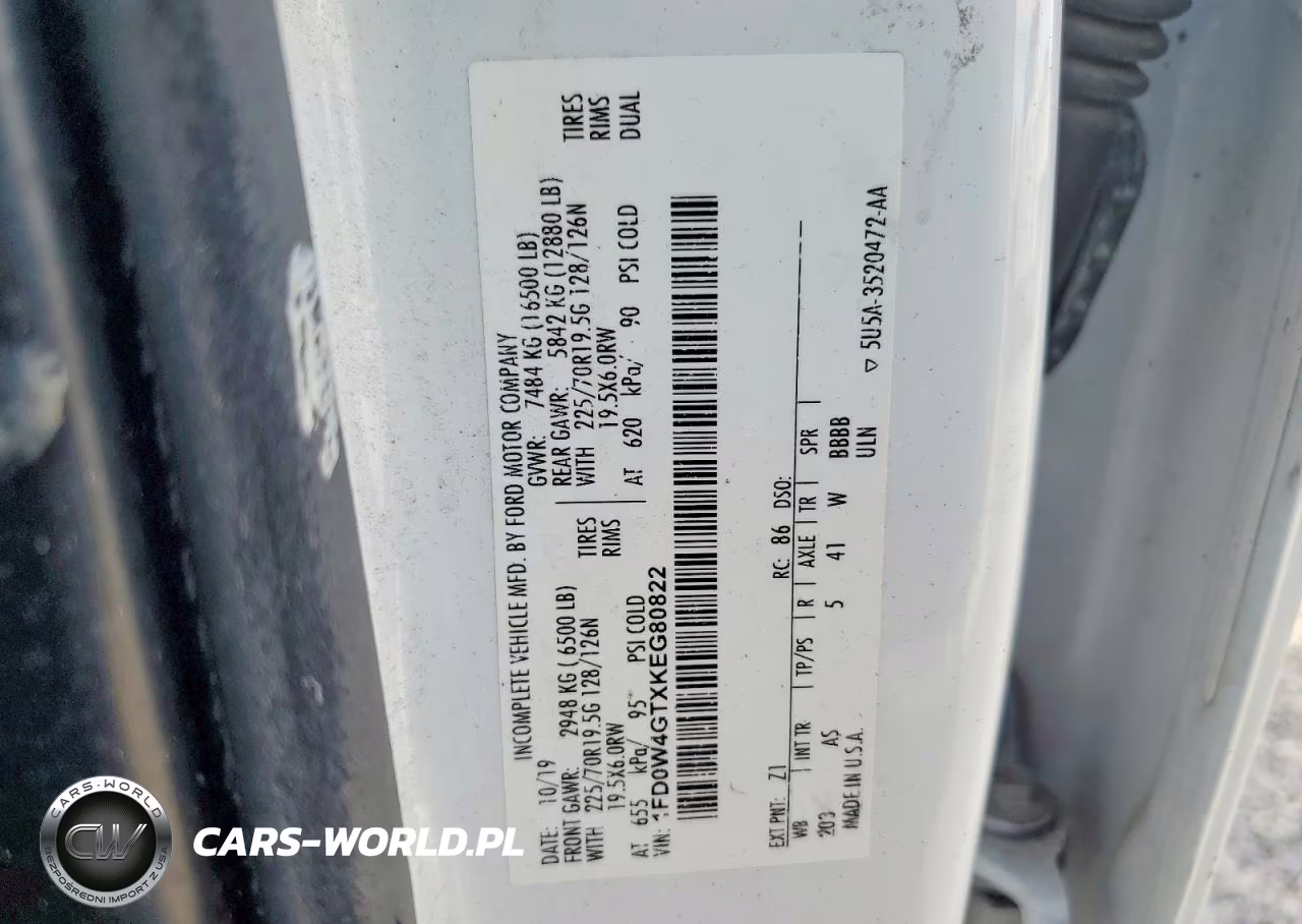 2019 Ford F450 Supe VIN:1FD0W4GTXKEG80822 - 13