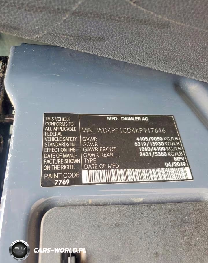 2019 Mercedes-Benz Sprinter 2500-3500 VIN:WD4PF1CD4KP117646 - 13