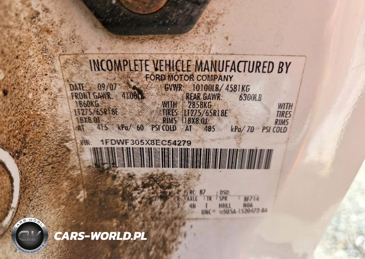 2008 Ford F350 Srw Super Duty VIN:1FDWF305X8EC54279 - 13