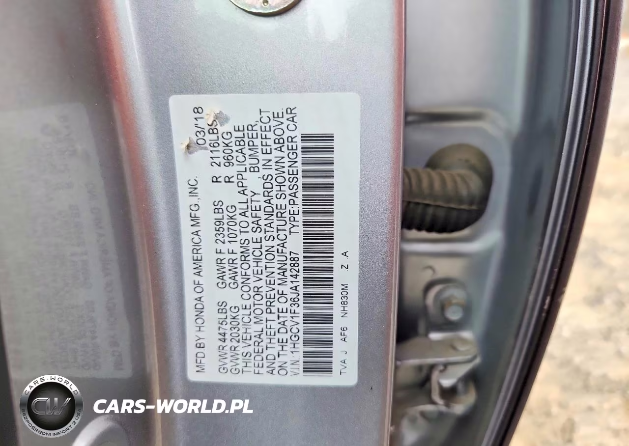 2018 Honda Accord Sport VIN:1HGCV1F36JA142887 - 13