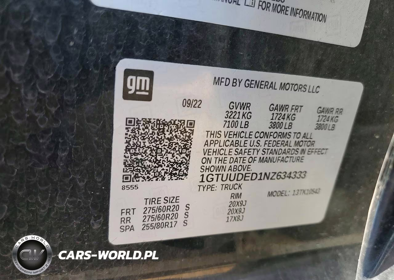 2022 GMC Sierra K1500 Slt VIN:1GTUUDED1NZ634333 - 12