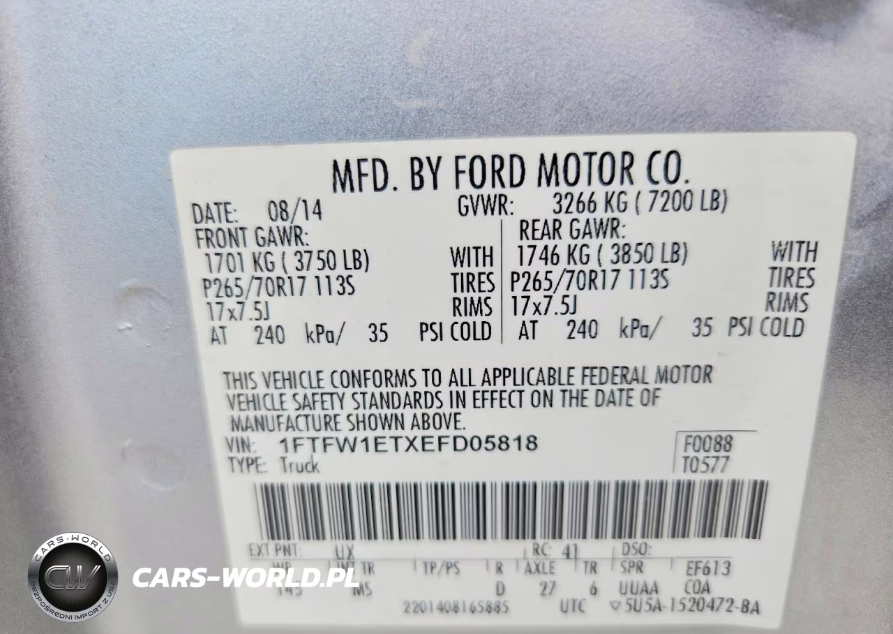 2014 Ford F-150 Xlt VIN:1FTFW1ETXEFD05818 - 12