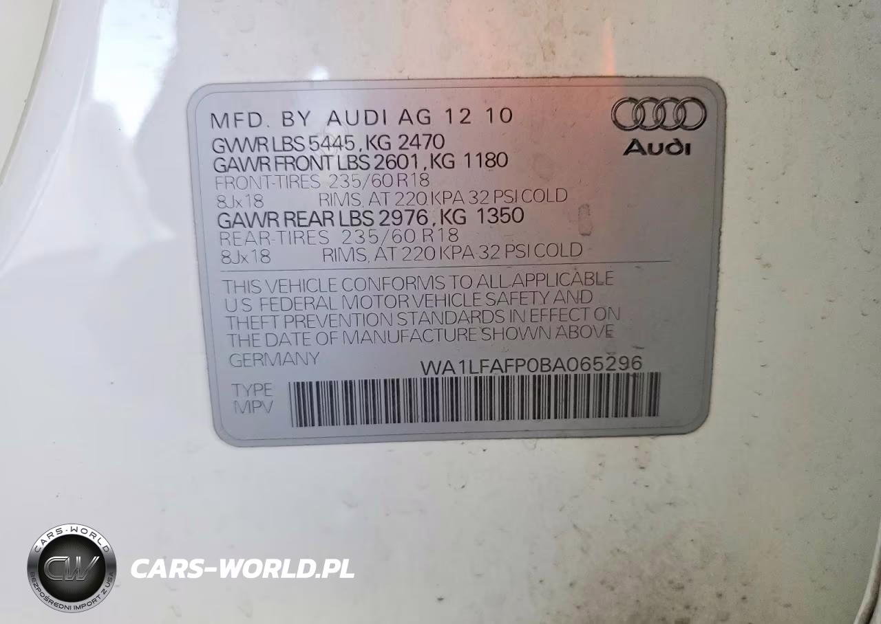 2011 Audi Q5 Premium Plus VIN:WA1LFAFP0BA065296 - 12
