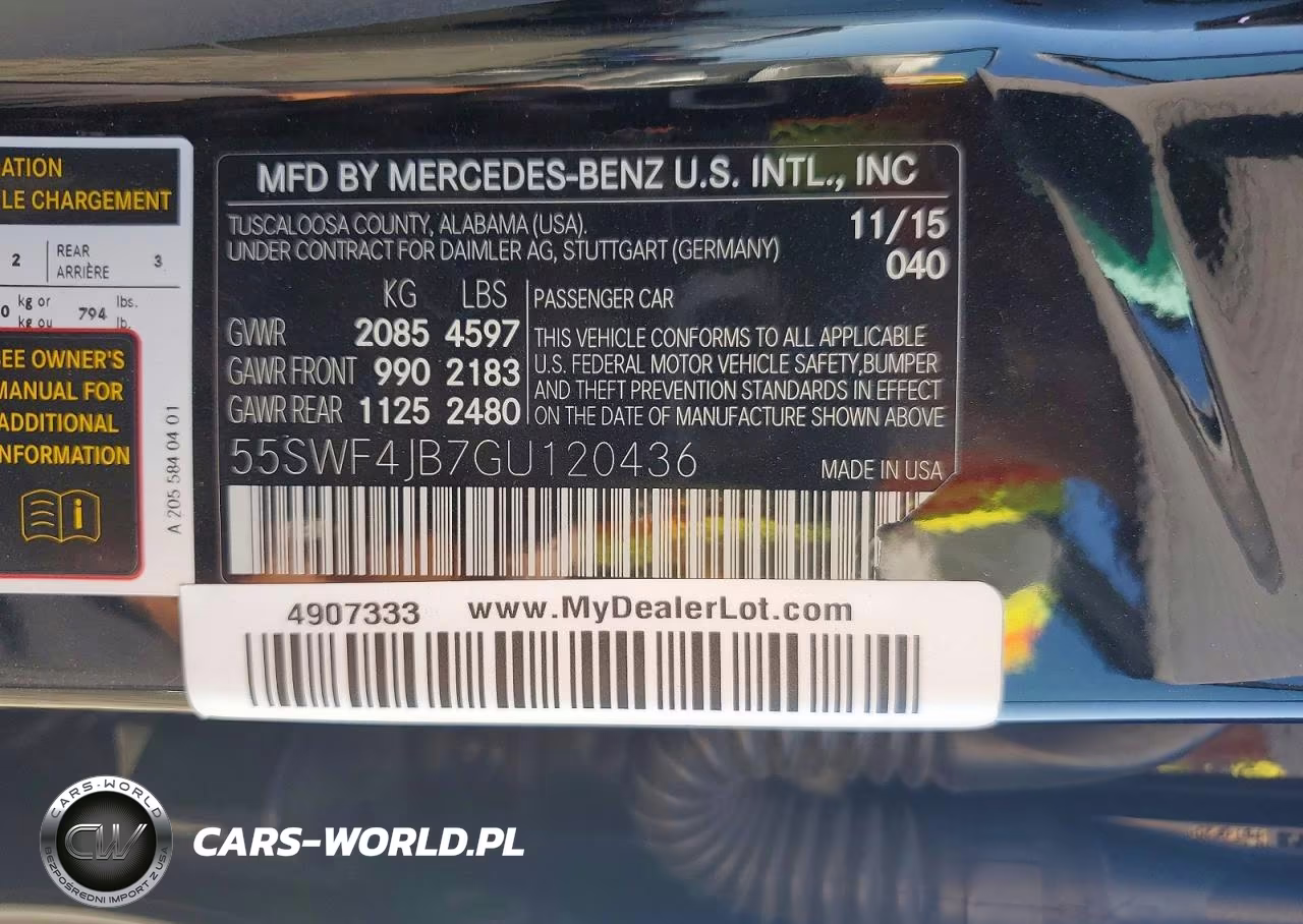 2016 Mercedes-Benz C 300 VIN:55SWF4JB7GU120436 - 12