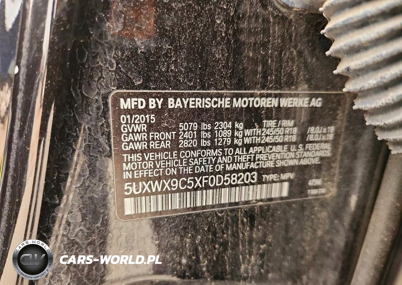 2015 BMW X3 xDrive28I VIN:5UXWX9C5XF0D58203 - 13