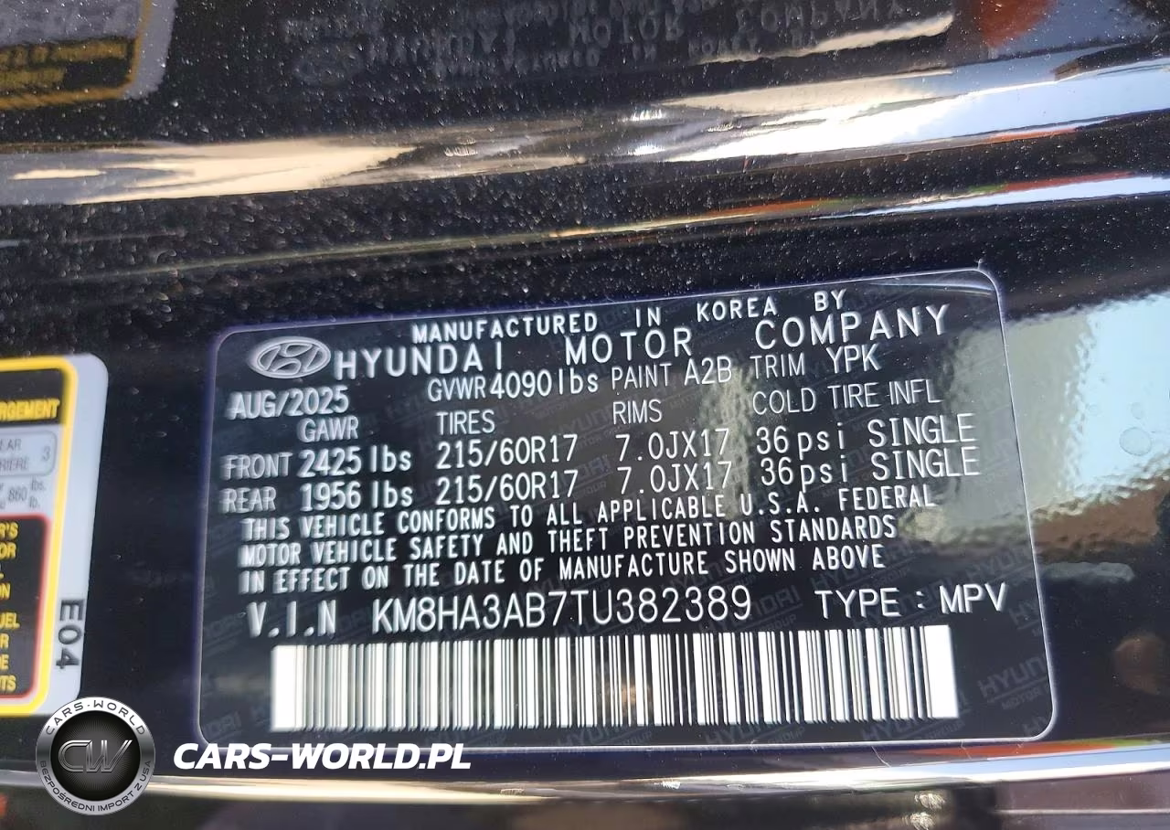 2026 Hyundai Kona Se VIN:KM8HA3AB7TU382389 - 13