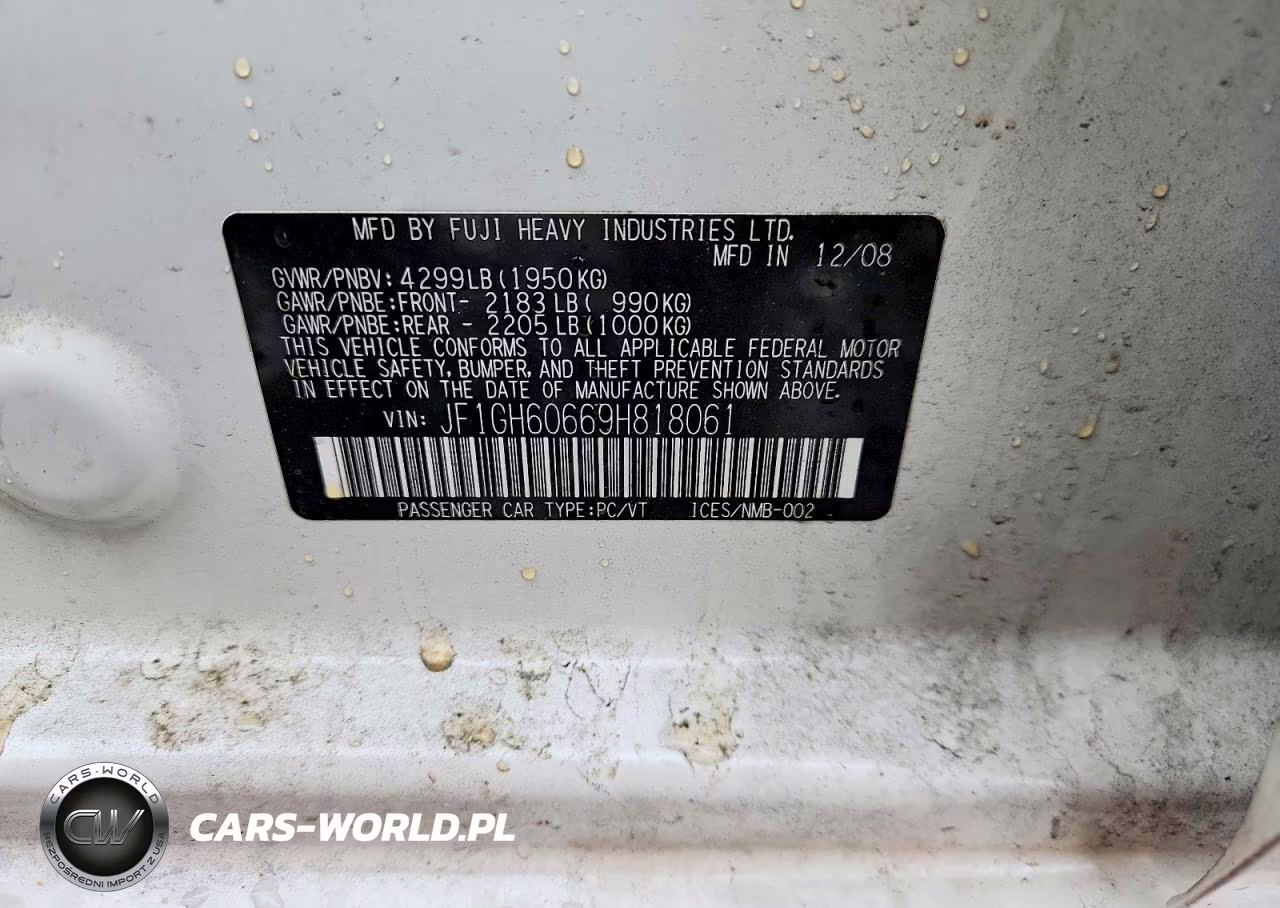 2009 Subaru Impreza 2.5I Premium VIN:JF1GH60669H818061 - 12