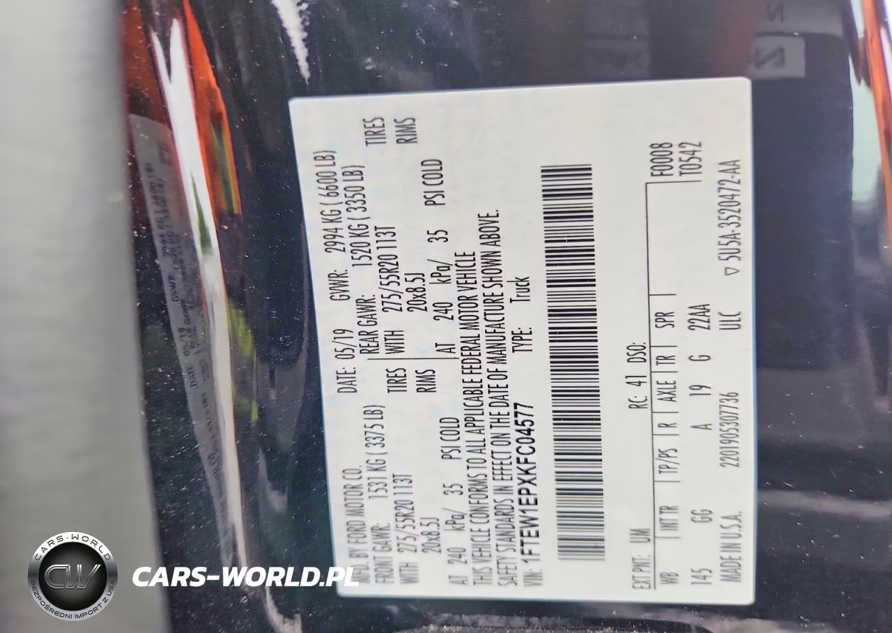 2019 Ford F150 Supercrew VIN:1FTEW1EPXKFC04577 - 12