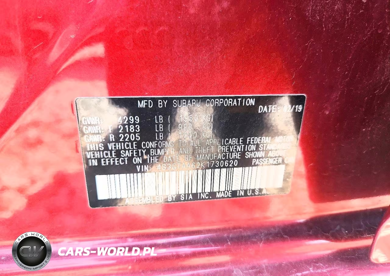 2019 Subaru Impreza VIN:4S3GTAA62K1730620 - 12