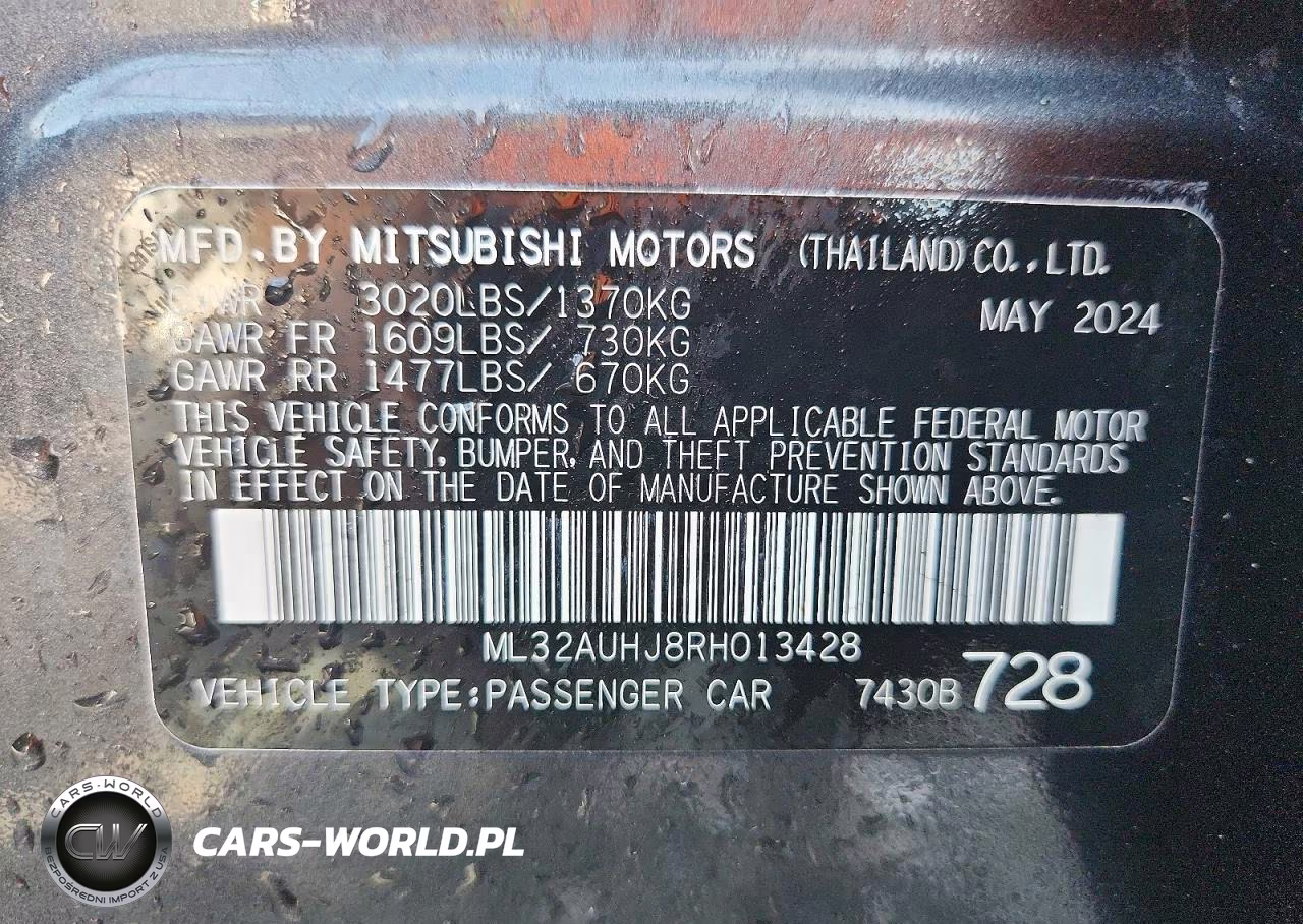 2024 Mitsubishi Mirage Es VIN:ML32AUHJ8RH013428 - 13