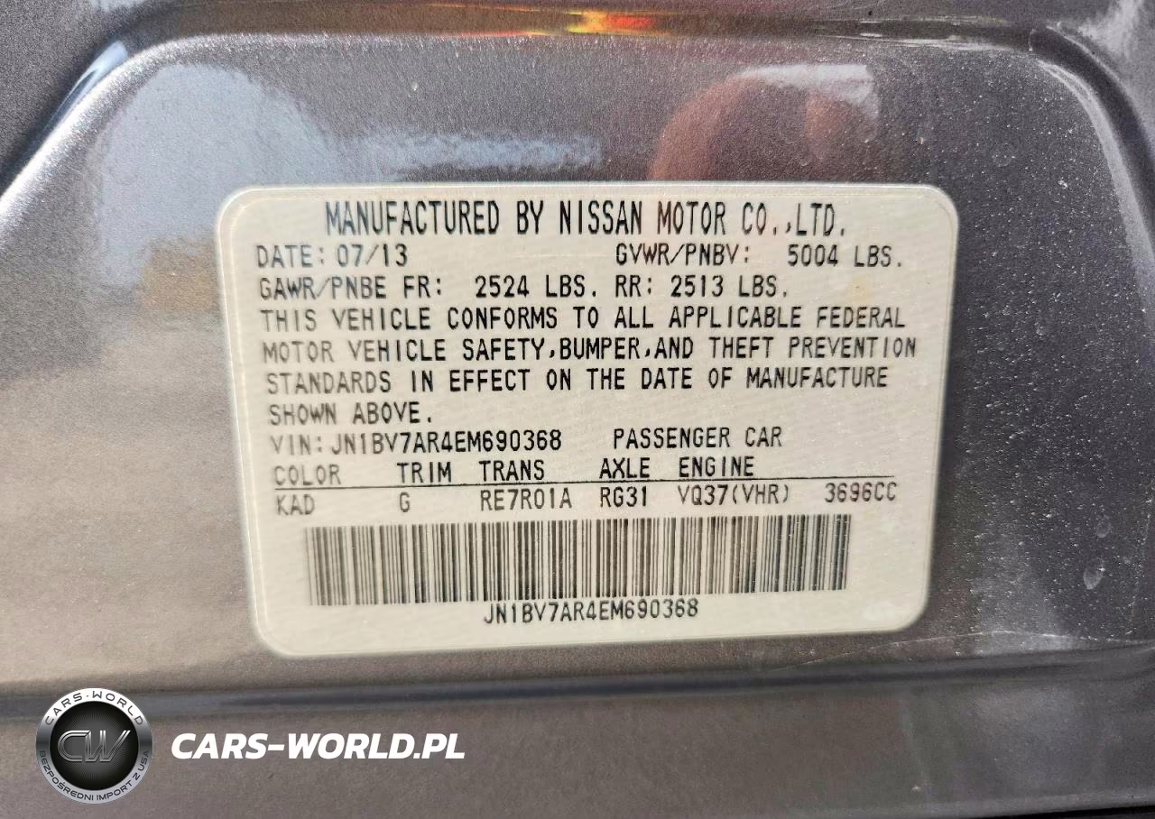 2014 Infiniti Q50 Base VIN:JN1BV7AR4EM690368 - 13