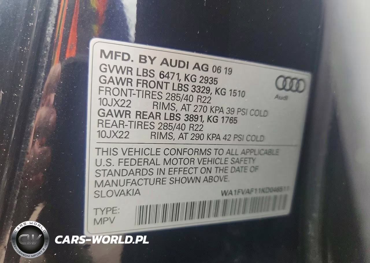 2019 Audi Q8 Prestige S-Line VIN:WA1FVAF11KD046511 - 13