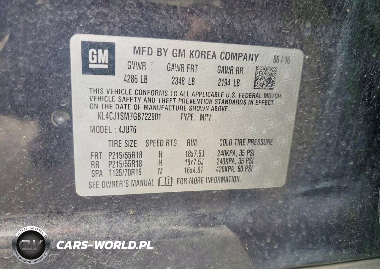 2016 Buick Encore Sport Touring VIN:KL4CJ1SM7GB722901 - 13