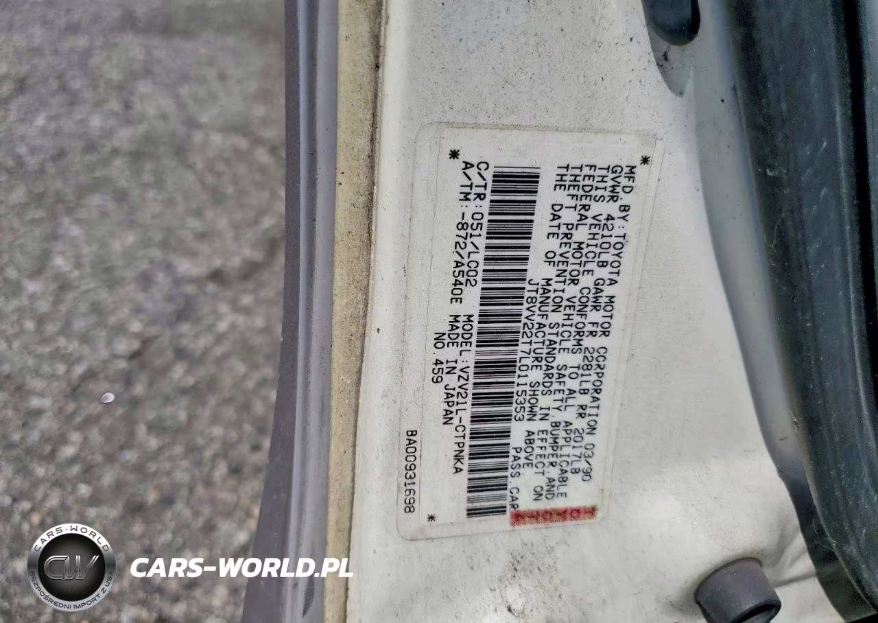 1990 Lexus Es 250 Base VIN:JT8VV22T7L0115353 - 12
