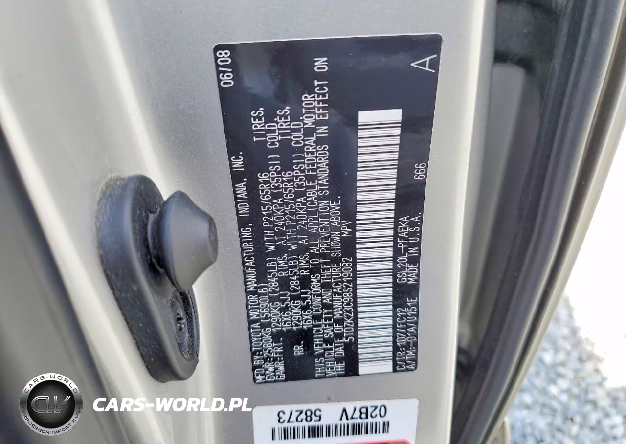 2008 Toyota Sienna Le 7-Passenger VIN:5TDZK23C98S219082 - 13