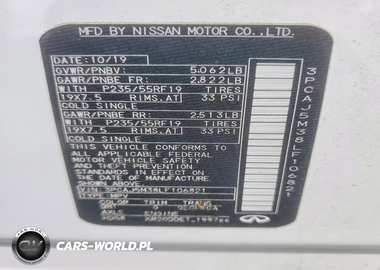 2020 Infiniti Qx50 Essential VIN:3PCAJ5M38LF106821 - 12