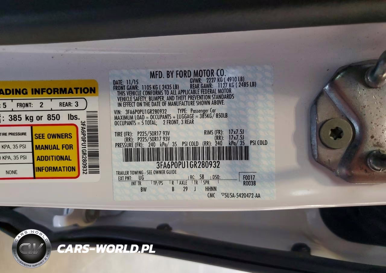 2016 Ford Fusion Se Phev VIN:3FA6P0PU1GR280932 - 13