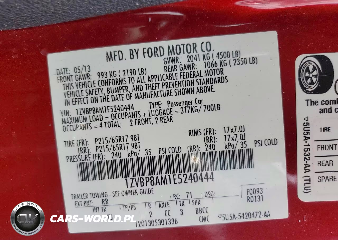 2014 Ford Mustang VIN:1ZVBP8AM1E5240444 - 12