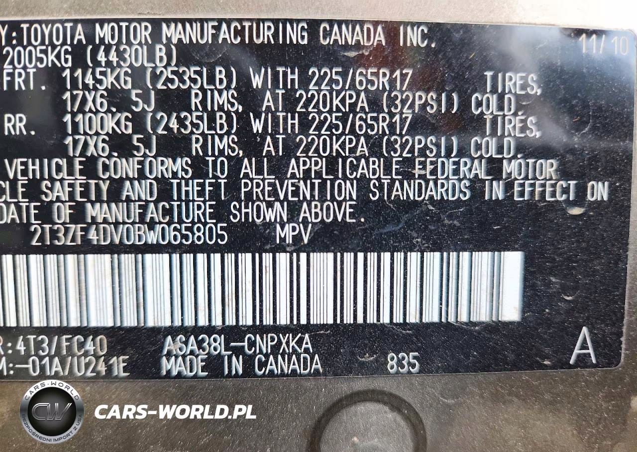 2011 Toyota Rav4 Base VIN:2T3ZF4DV0BW065805 - 13
