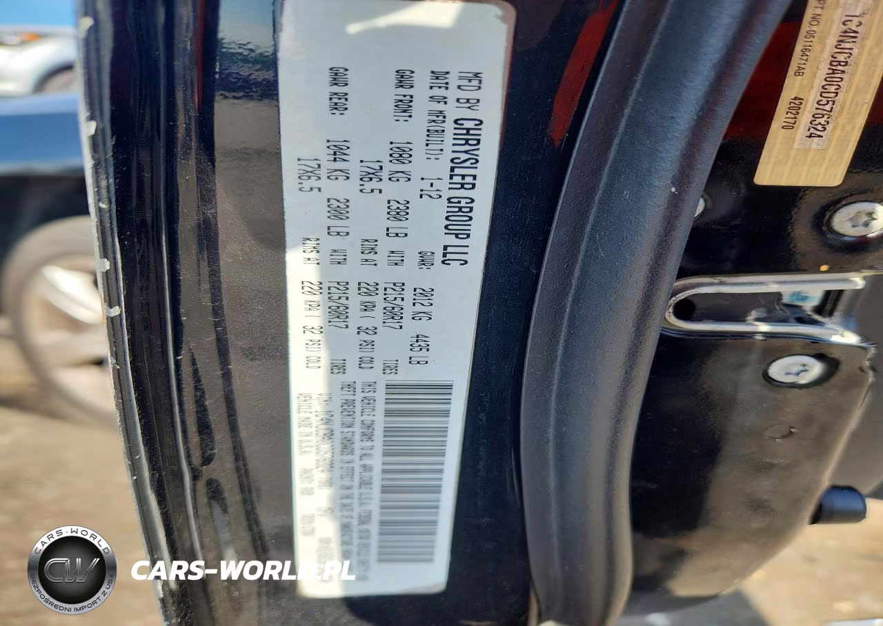 2012 Jeep Compass Sport VIN:1C4NJCBA0CD576324 - 12