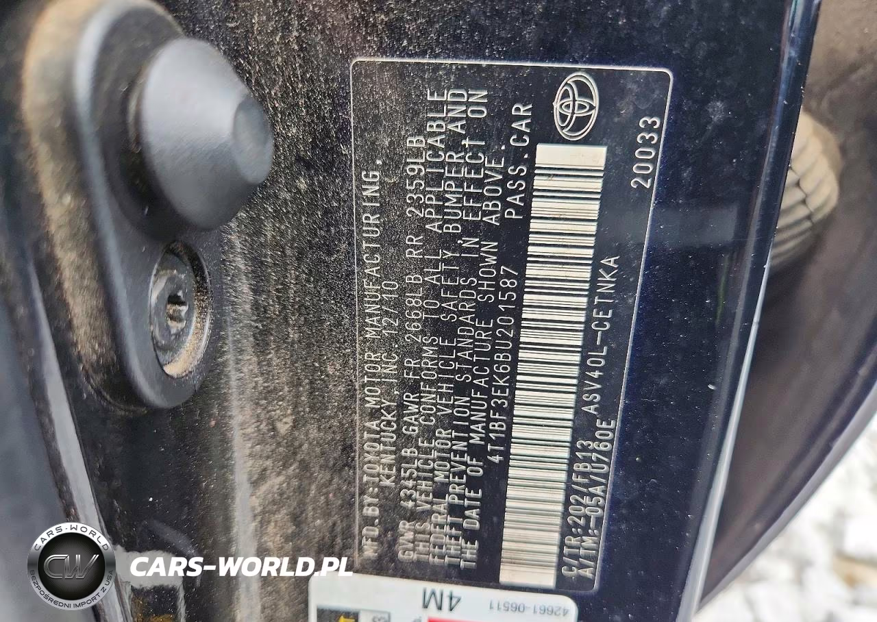 2011 Toyota Camry Le VIN:4T1BF3EK6BU201587 - 12