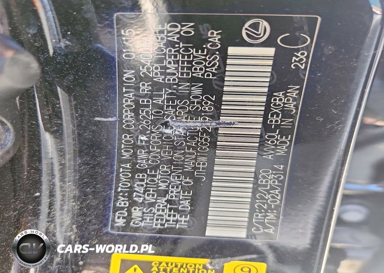 2015 Lexus Es 300H VIN:JTHBW1GG5F2091892 - 13