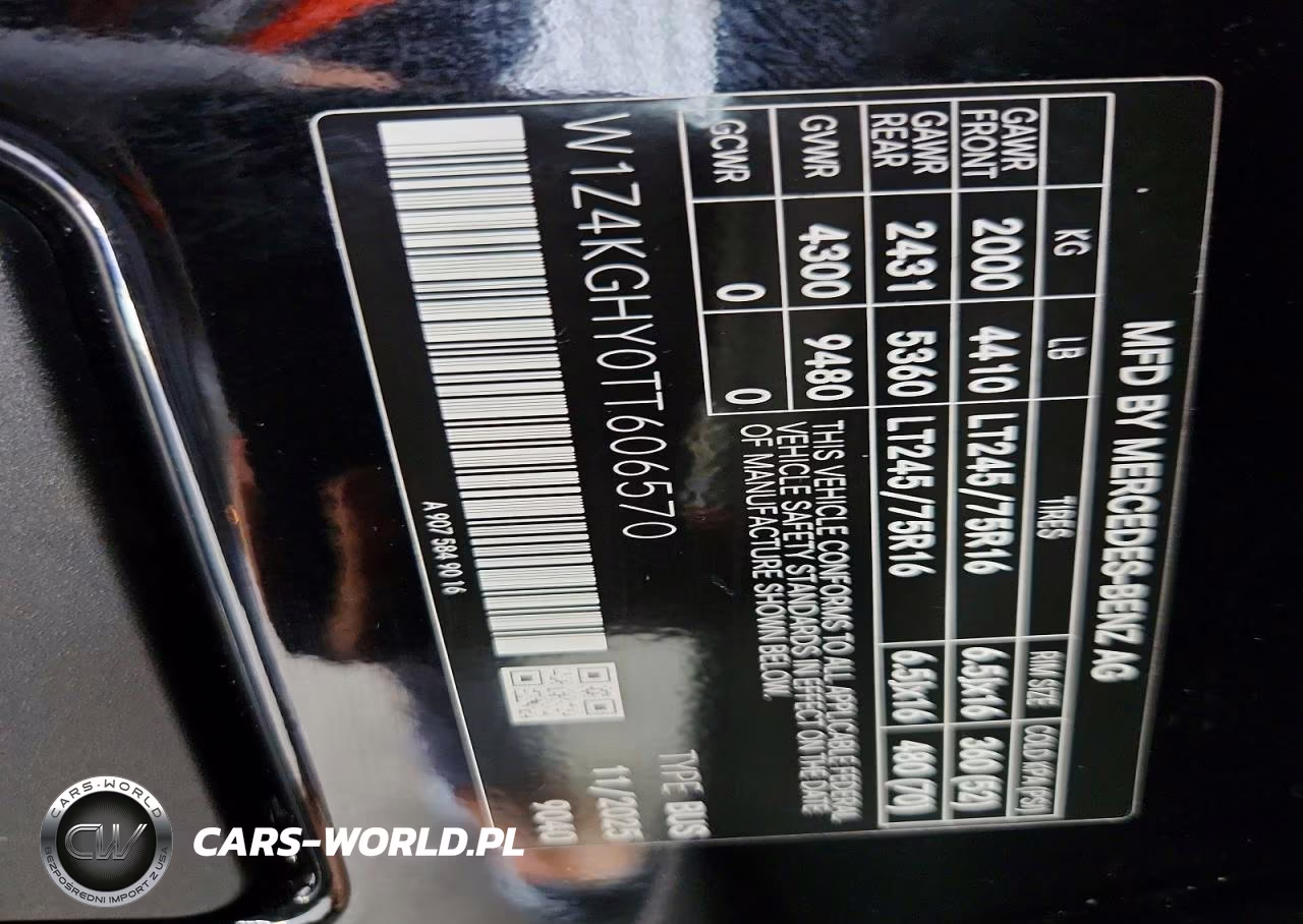 2026 Mercedes-Benz Sprinter 2500 VIN:W1Z4KGHY0TT606570 - 14