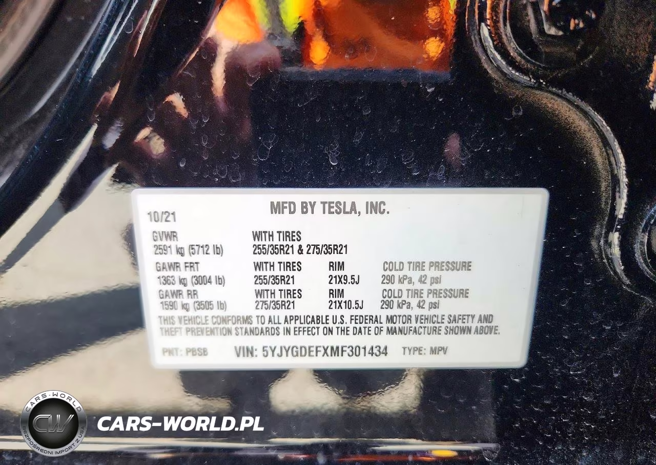 2021 Tesla Model Y VIN:5YJYGDEFXMF301434 - 14
